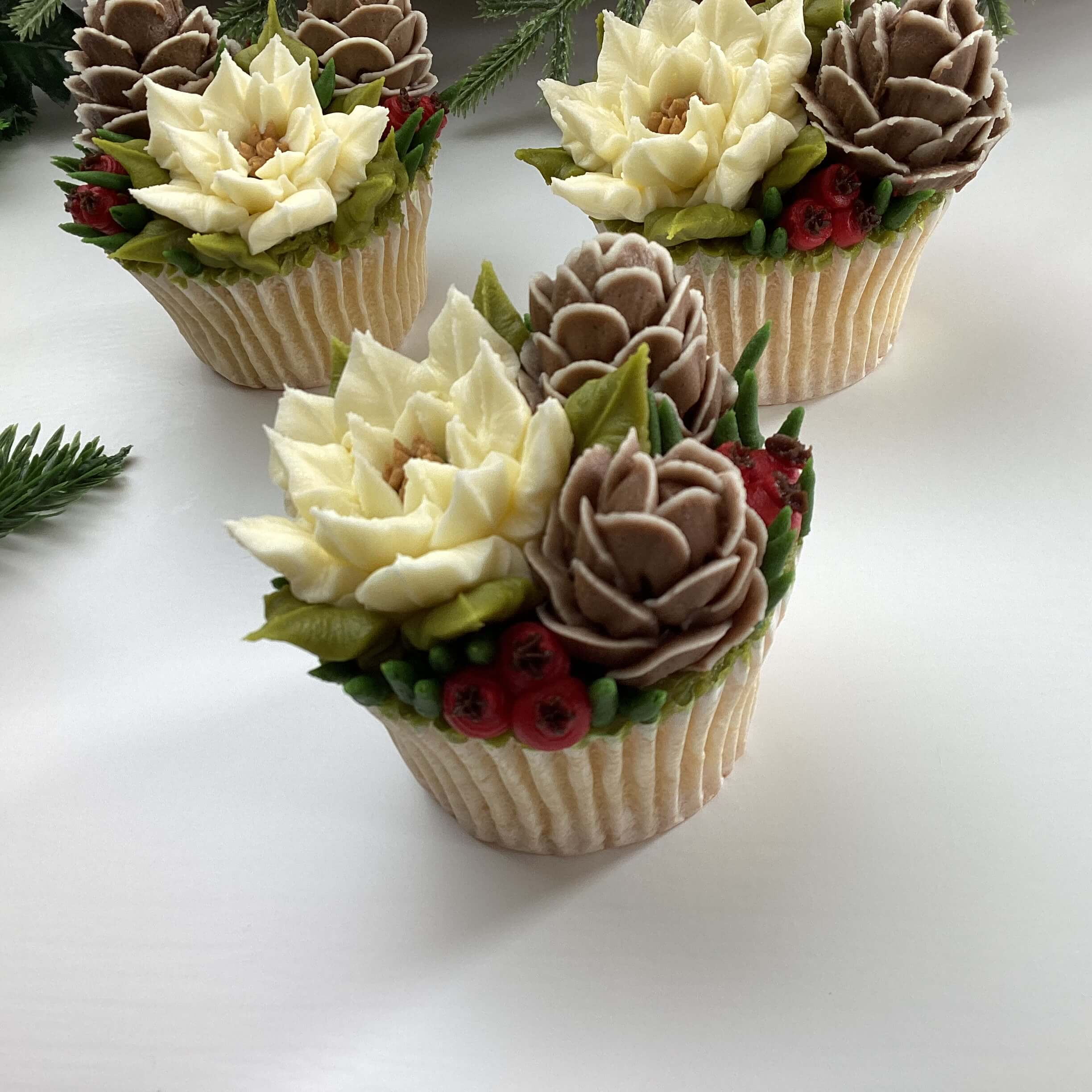 Intermediate Snowy Pine Cones